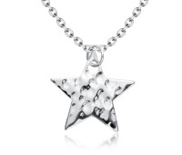 Star Flat Stencil Shaped Silver Necklace SPE-5264